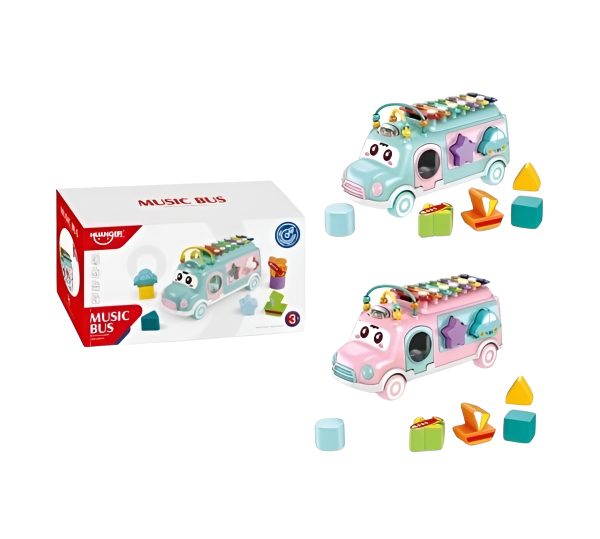 Baby Music Xylophone Bus Puzzle Set (random Color)
