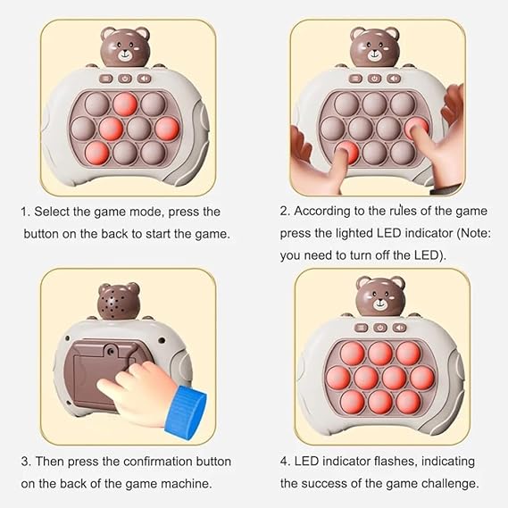 Pop Game Sensory Fidget Toys, Light Up Pattern Popping Handheld Game | Push Pop Stress Toys Kids And Adults (random Color)