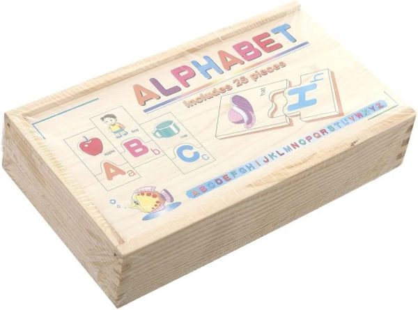 Wooden Alphabet Learning Connected Puzzle Set 26 Pcs