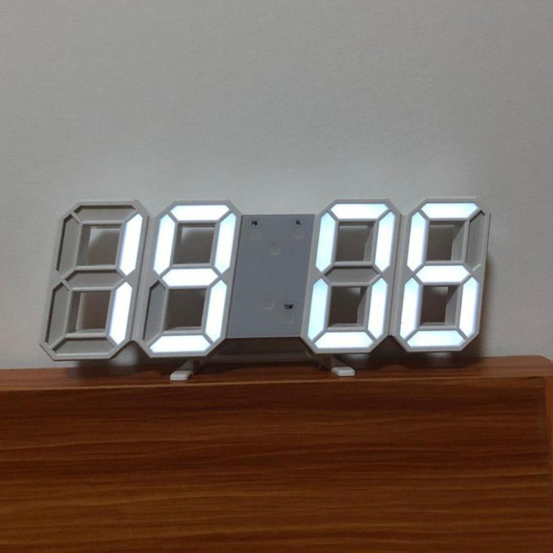 3d Led Digital Clock Luminous Fashion Wall Clock Multifunctional Creative Usb Plug In(random Color)