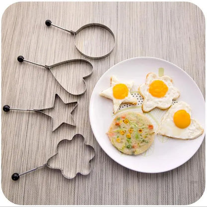 Pack Of 4 Egg Shaper Kitchen Tools Star, Heart, Round, Flower Shaped Stainless Steel – (random Color )