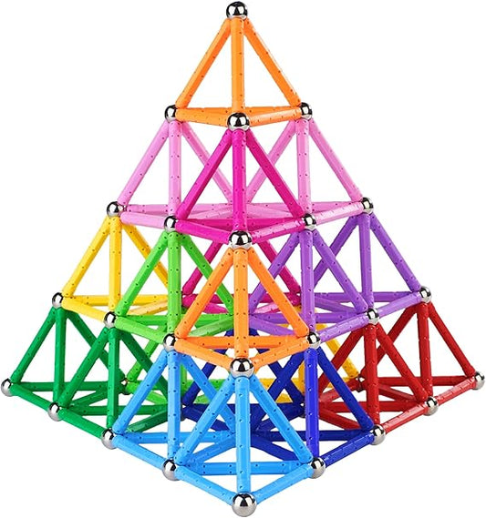 124pcs Magnetic Building Sticks Blocks Toys, Magnet Educational Toys Stem Toys For Kids And Adult, 3d Non-toxic Building Toy With Storage Bag