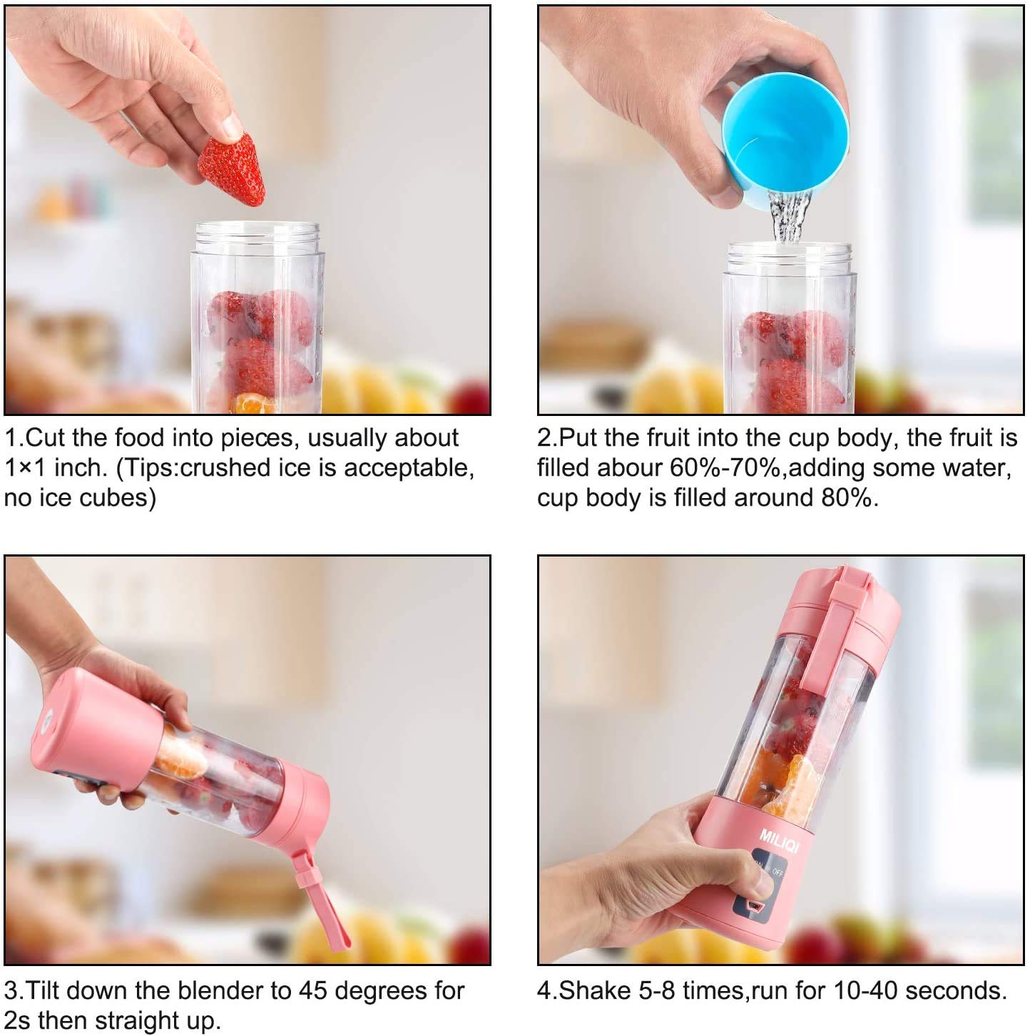Portable Mini Juicer Blender | Outdoor Juicing Cup (380ml) – Rechargeable (random Color)