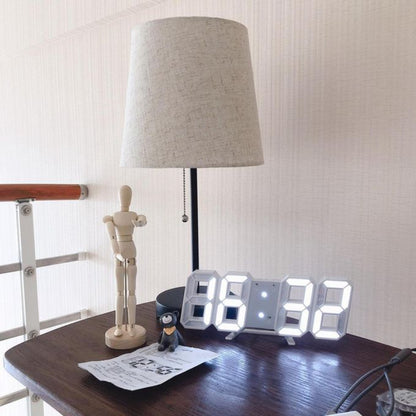 3d Led Digital Clock Luminous Fashion Wall Clock Multifunctional Creative Usb Plug In(random Color)