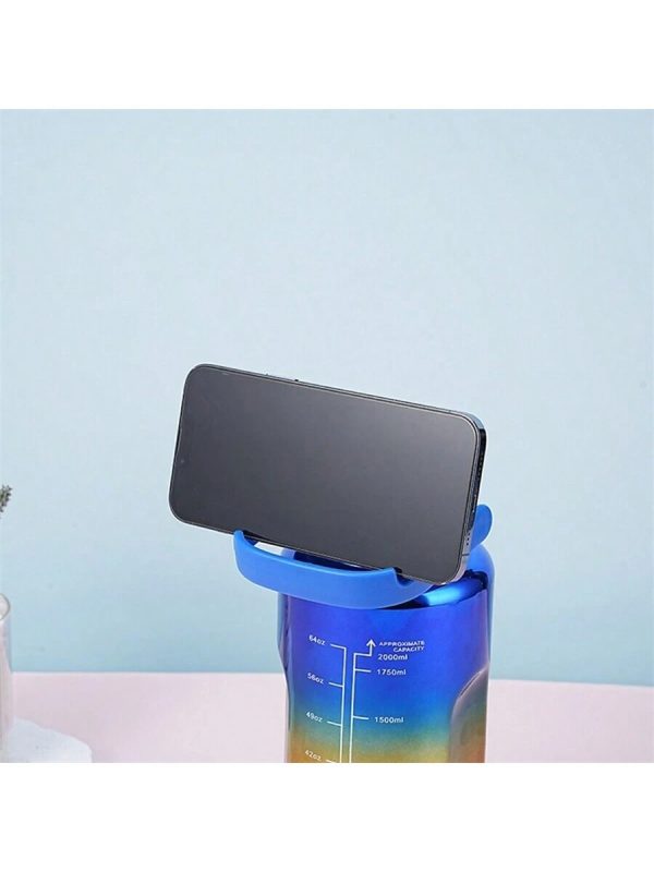 3 In 1 Electro Plated Gradient Color Plastic Sports Water Bottle 2l 0.6l 0.3l (pack Of 3 – Random Color)