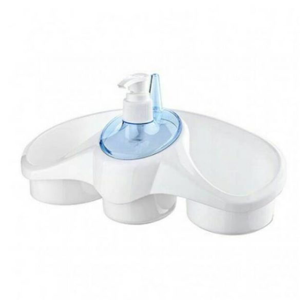 3 In 1 Soap Dispenser And Sponge Holder Sponge Holder For Kitchen – Plastic – 1 Pc(random Color )