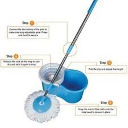 360° Rotating Head Mops With Bucket Mob