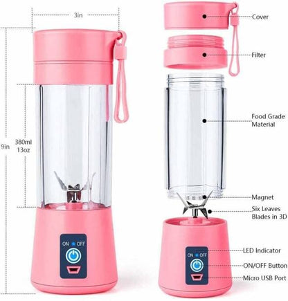 Portable Mini Juicer Blender | Outdoor Juicing Cup (380ml) – Rechargeable (random Color)