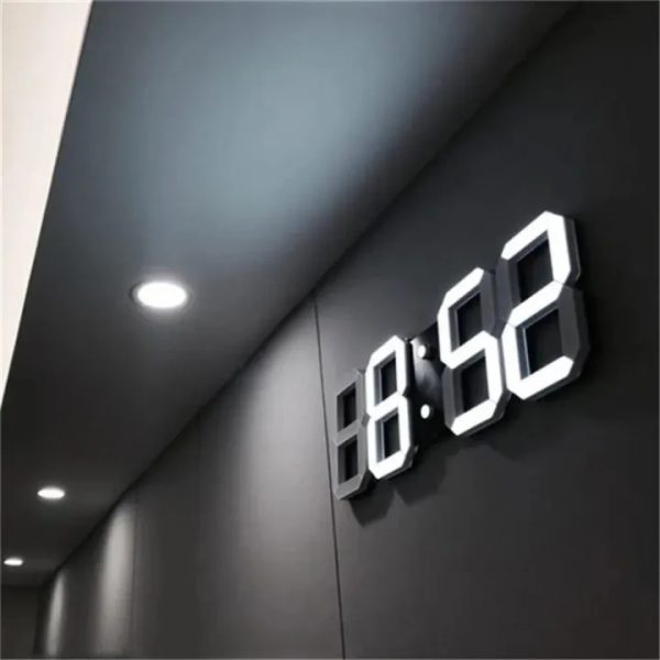 3d Led Digital Clock Luminous Fashion Wall Clock Multifunctional Creative Usb Plug In(random Color)