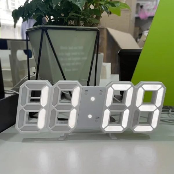 3d Led Digital Clock Luminous Fashion Wall Clock Multifunctional Creative Usb Plug In(random Color)