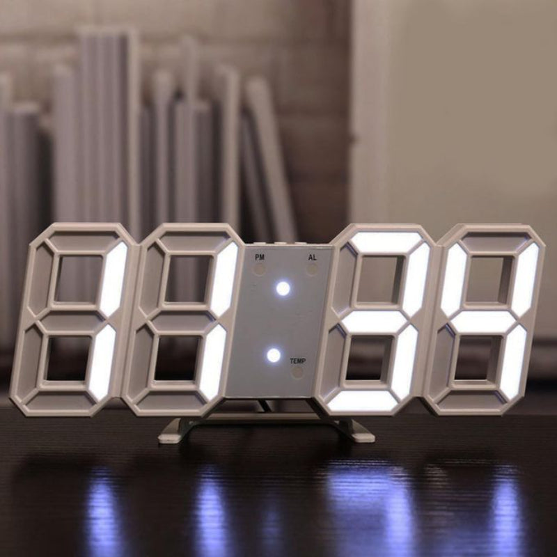 3d Led Digital Clock Luminous Fashion Wall Clock Multifunctional Creative Usb Plug In(random Color)