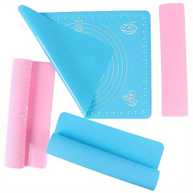 Big Size Silicone Baking Roti Mat With Measurements Heat Resistant Cookie Sheet Oven Liner | Non Stick Flour Rolling Mat | Baking Mat Kneading Dough Pad (random Color)