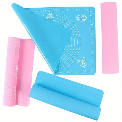 Big Size Silicone Baking Roti Mat With Measurements Heat Resistant Cookie Sheet Oven Liner | Non Stick Flour Rolling Mat | Baking Mat Kneading Dough Pad (random Color)