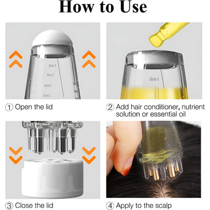 TYQ-05 Mini Portable 6ML Scalp Applicator Comb with Ball Massage and Fluid Application