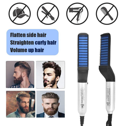 Quick Hair Straightener Brush For Men Multifunctional Styler Comb Mini Electric Hair Tool
