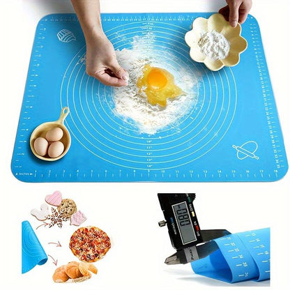 Big Size Silicone Baking Roti Mat With Measurements Heat Resistant Cookie Sheet Oven Liner | Non Stick Flour Rolling Mat | Baking Mat Kneading Dough Pad (random Color)