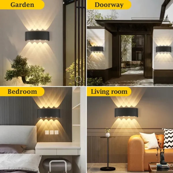 8 Way 8 Side Outdoor Waterproof Wall Light, Fancy Led Light For Wall, Aluminium Ip65 Waterproof Outdoor Wall Lamps – 8 Watts
