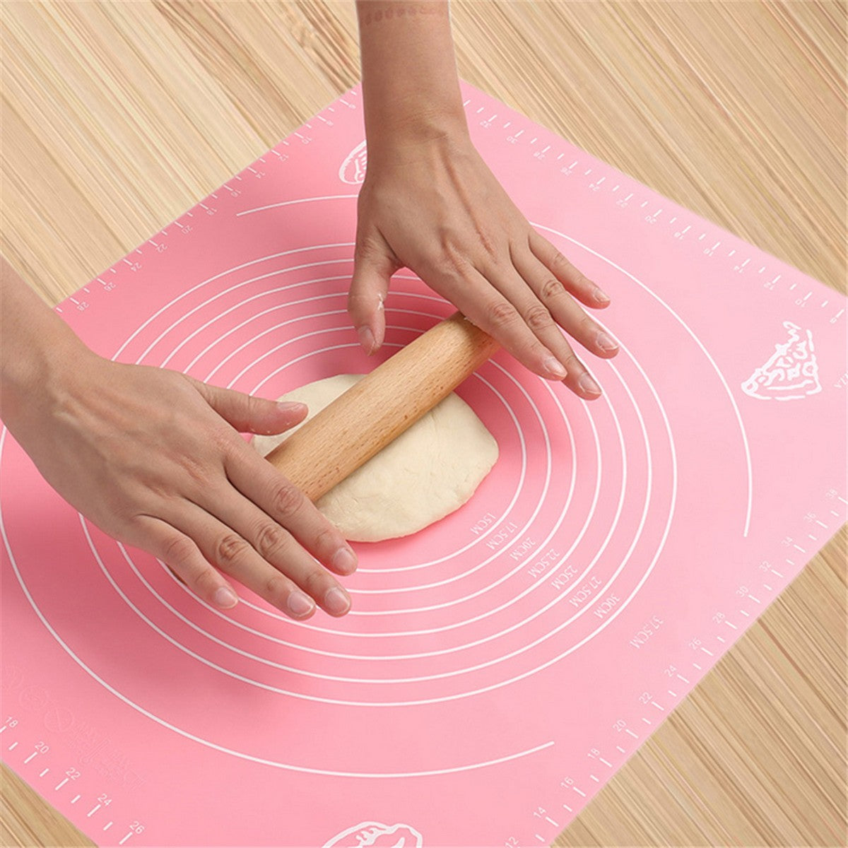 Big Size Silicone Baking Roti Mat With Measurements Heat Resistant Cookie Sheet Oven Liner | Non Stick Flour Rolling Mat | Baking Mat Kneading Dough Pad (random Color)