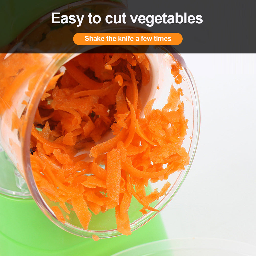 Drum Cutter Manual Vegetable Cutter Slicer Multifunctional Round Slicer Table Top Food Processor Blender Cutter( Random Color )