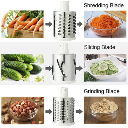 Drum Cutter Manual Vegetable Cutter Slicer Multifunctional Round Slicer Table Top Food Processor Blender Cutter( Random Color )