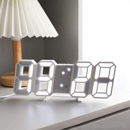 3d Led Digital Clock Luminous Fashion Wall Clock Multifunctional Creative Usb Plug In(random Color)