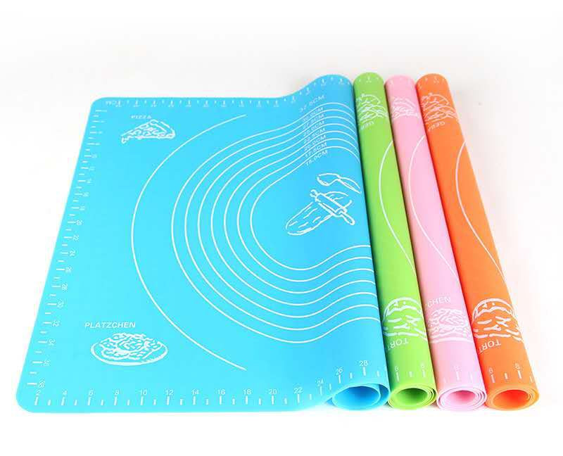 Big Size Silicone Baking Roti Mat With Measurements Heat Resistant Cookie Sheet Oven Liner | Non Stick Flour Rolling Mat | Baking Mat Kneading Dough Pad (random Color)