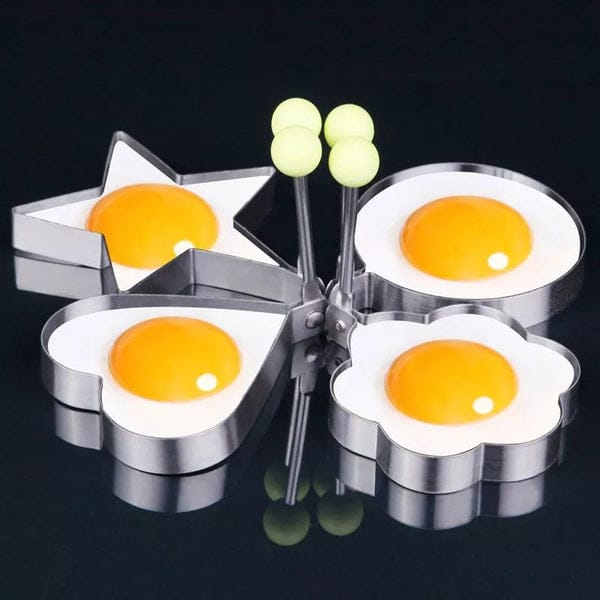 Pack Of 4 Egg Shaper Kitchen Tools Star, Heart, Round, Flower Shaped Stainless Steel – (random Color )