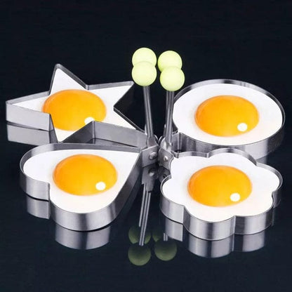 Pack Of 4 Egg Shaper Kitchen Tools Star, Heart, Round, Flower Shaped Stainless Steel – (random Color )