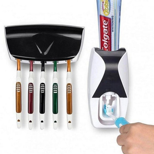 Automatic Toothpaste Dispenser With Brush Holder – Random Colors