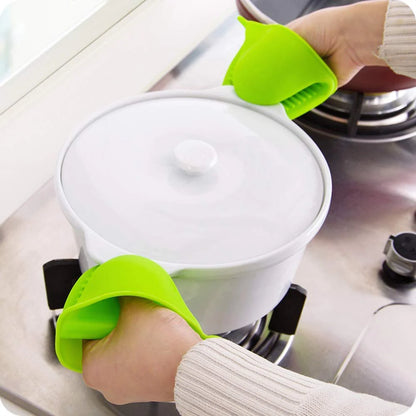 Silicone Heat Resistant Gloves Clips Insulation Non Stick Anti-slip Pot Bowel Holder Clip Cooking Baking Oven Mitts – Pair (random Color)