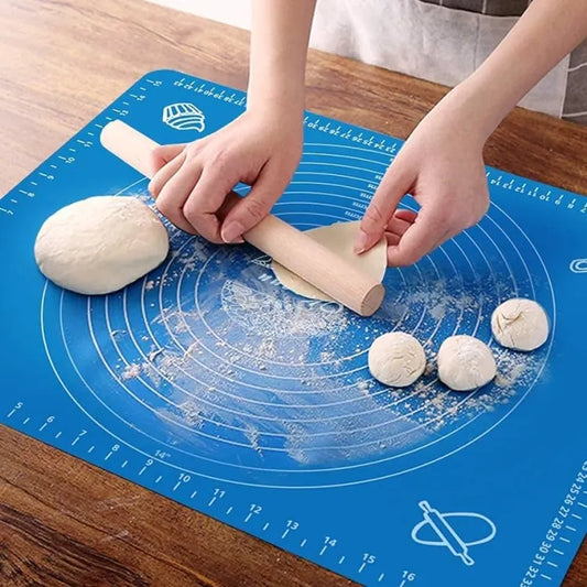Big Size Silicone Baking Roti Mat With Measurements Heat Resistant Cookie Sheet Oven Liner | Non Stick Flour Rolling Mat | Baking Mat Kneading Dough Pad (random Color)