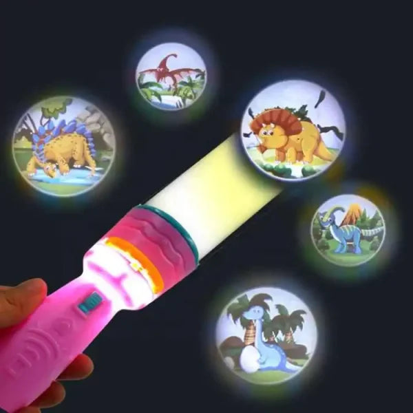 Baby Projector Torch 3 Cards Cartoon Projection Flashlight Children Early Education Toy (random Color )