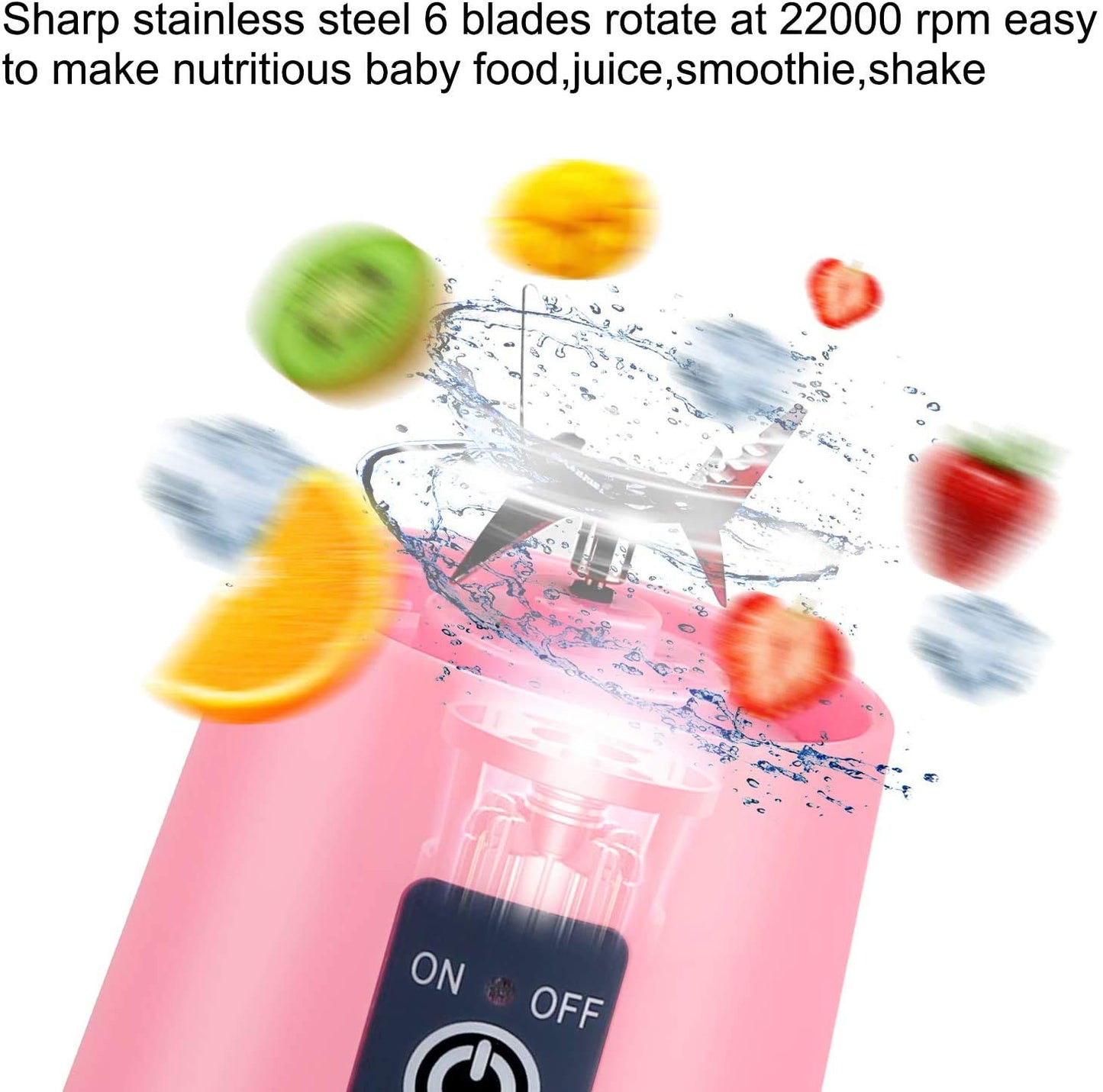 Portable Mini Juicer Blender | Outdoor Juicing Cup (380ml) – Rechargeable (random Color)