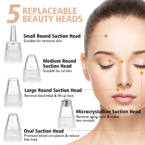 Face Vacuum Blackhead Remover Pore Cleaner | Electric Deep Cleansing Tool For Nose & Face