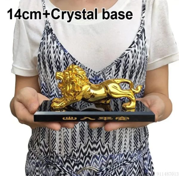 Get Golden Lion Car Dashboard Decoration | Modern Abstract Style Resin Panther Statue | Home Decor Accessories