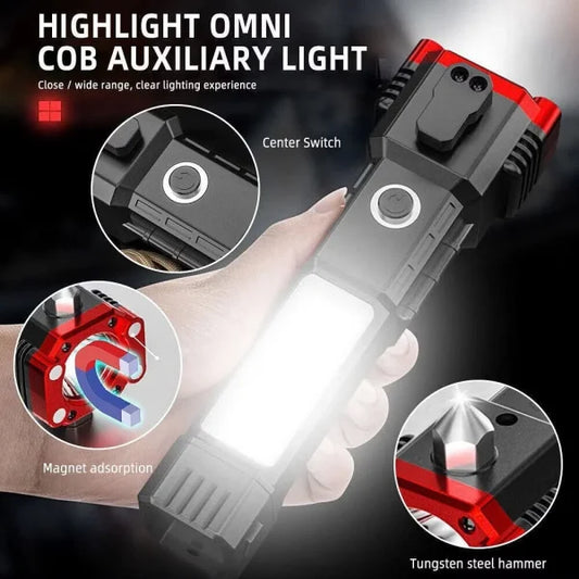 High-power Led Flashlight Rechargeable And Multifunctional For Your Lighting Needs (random Color)