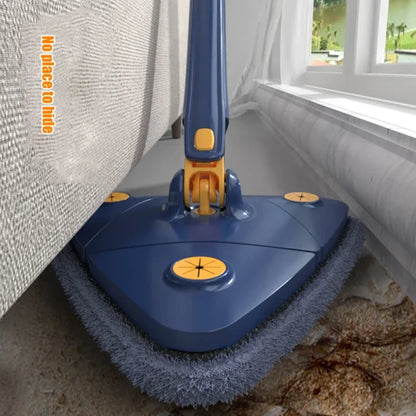 New Extended Triangle Mop 360 Twist Squeeze Wringing X-type Window Glass Toilet Bathrrom Floor Household Cleaning Ceiling Dusting – Each