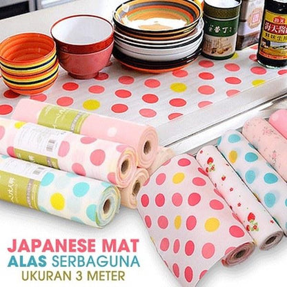Non Slip Kitchen Printing Antibacterial Cabinet Plastic Foam Household Wardrobe Moisture Drawer Mat Shelf Sheets (45×200) (random Color)