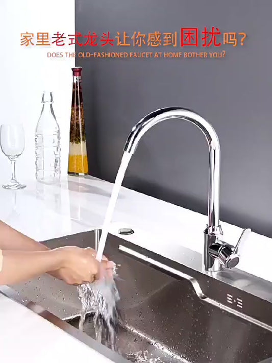 Multifunctional Kitchen Sink Waterfall Faucet Pressurized Shower Bubbler Splash-proof 4 Modes Spout Bathroom Basin Tap Extender Adapter
