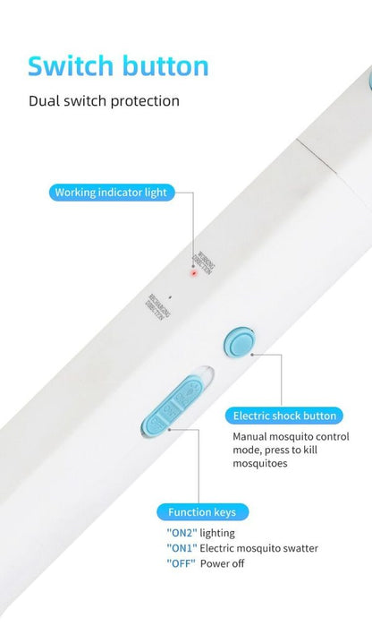 Rechargeable Fly Killing Electric Mosquito Killer Racket Random Color
