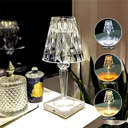 Touch Switch Led Rose Crystal Table Lamp Large Size With Box Packing