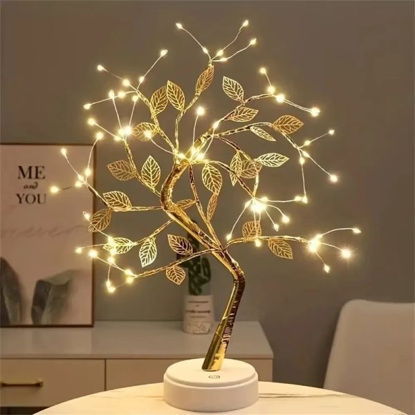 Tree Led Light Usb Table Lamp Adjustable Touch Switch Diy Artificial Xmas Tree Fairy Night Light Home Decoration 1pc