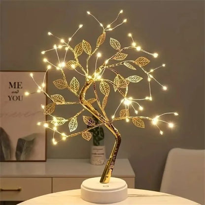 Tree Led Light Usb Table Lamp Adjustable Touch Switch Diy Artificial Xmas Tree Fairy Night Light Home Decoration 1pc