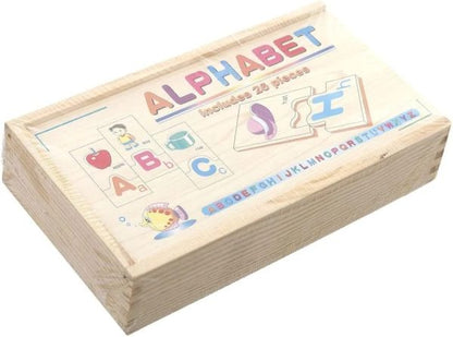 Wooden Alphabet Learning Connected Puzzle Set 26 Pcs