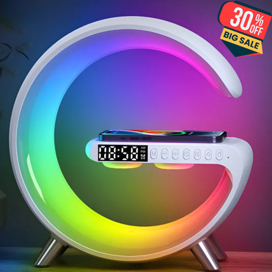 G63 – G Lamp Multi-functional Led Clock Display Speaker | G 63 Wireless Charging Bluetooth Speaker Atmosphere Night Lamp With Alarm Clock