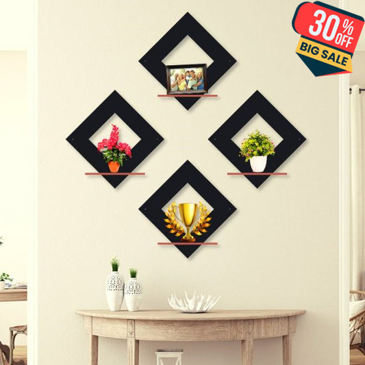 (pack Of 4) Square Hexa Shelves Art Home Decorations